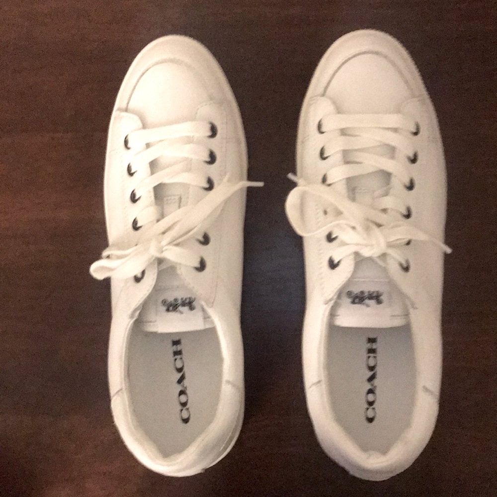 Coach Leather White Sneakers/ Tennis Shoes